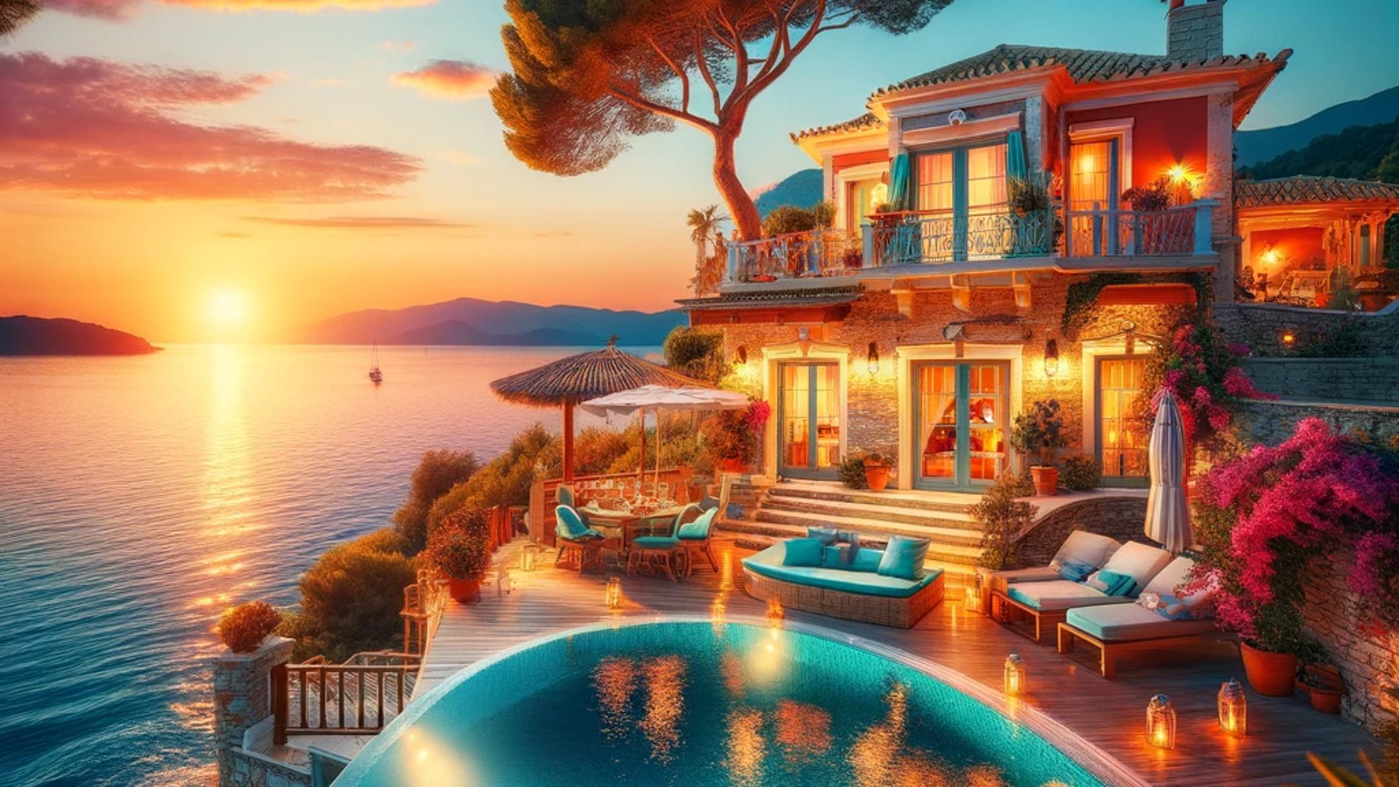 AI-Romantic-villa-in-Corfu-with-a-private-pool-overlooking-the-sunset in halikounas