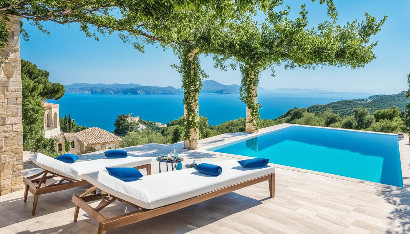 villas to rent in corfu with private pool in Halikounas Beach